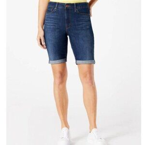 Levis Denizen Med Wash Denim Roll Up Bermuda Shorts Size 10